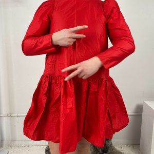 H&M Red Mini Long Sleeve Dress